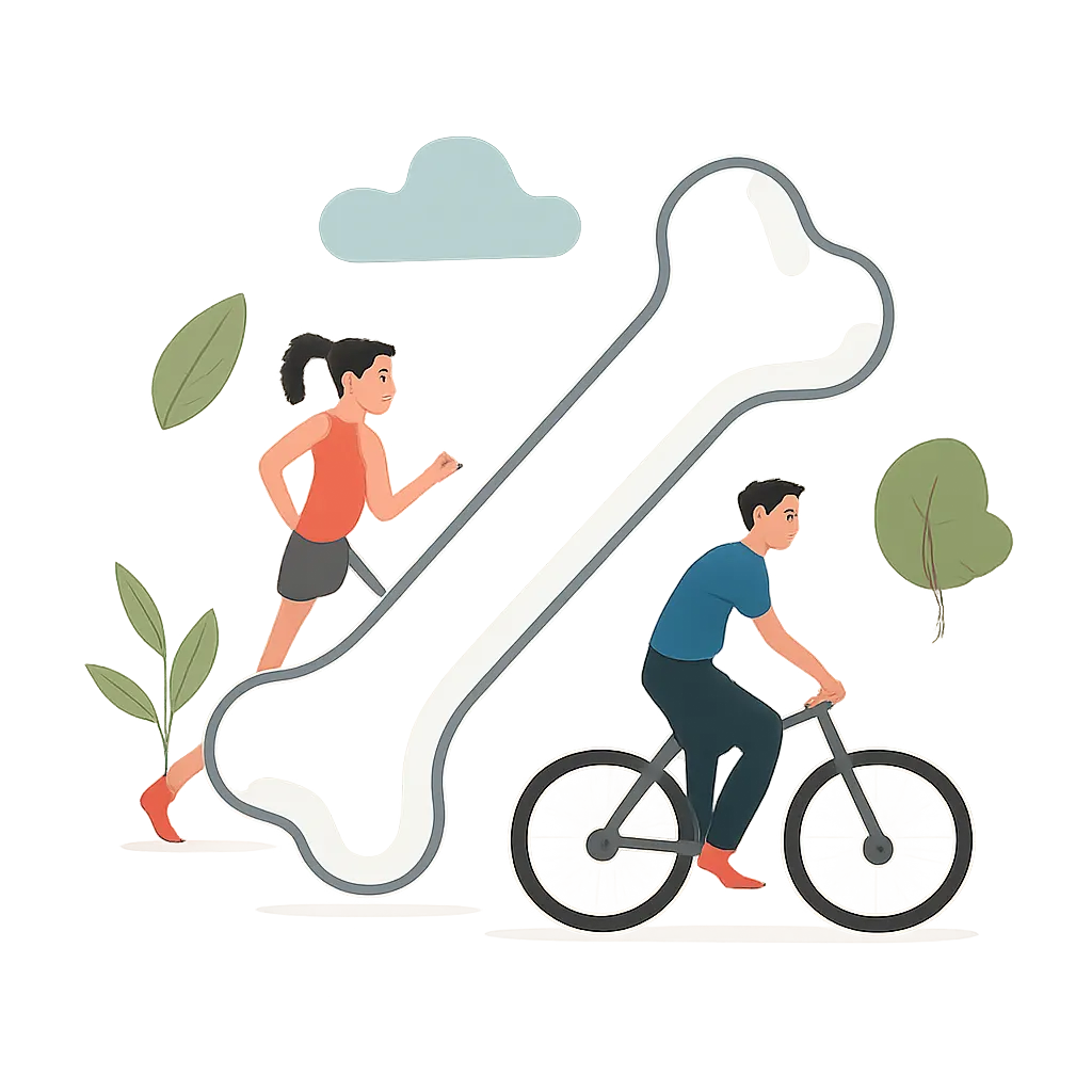 Ilustrace znázorňující téma: Osteoporóza a zdraví kostí