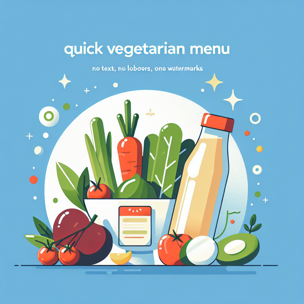 Ilustrace znázorňující téma: vegetariánský jídelníček rychle