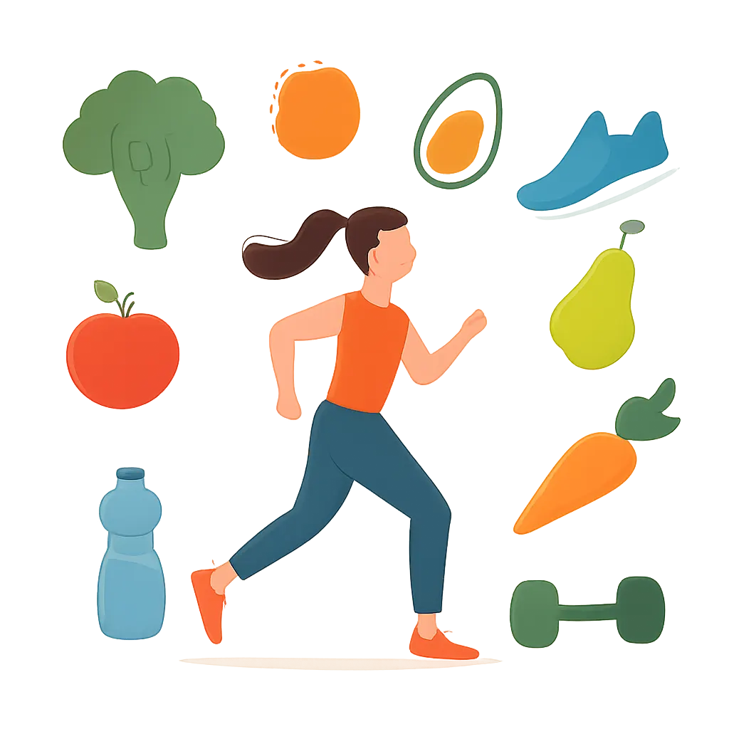 Ilustrace znázorňující téma: Zdraví a wellness