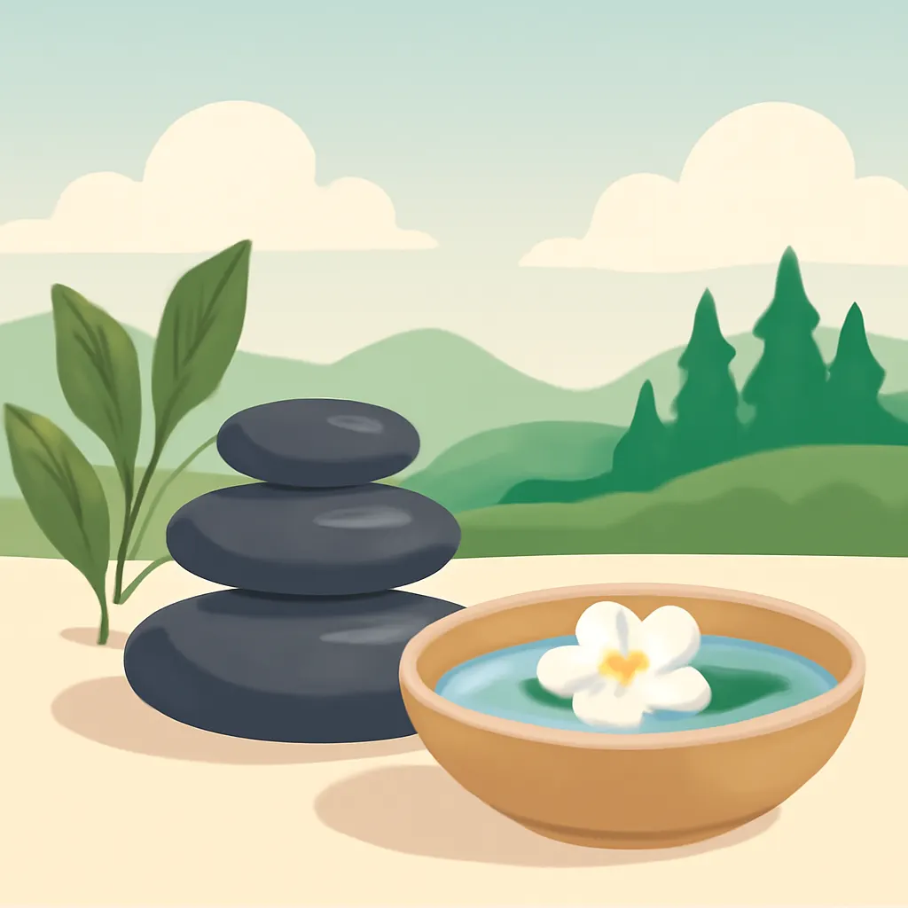 Ilustrace znázorňující téma: Zdraví a wellness